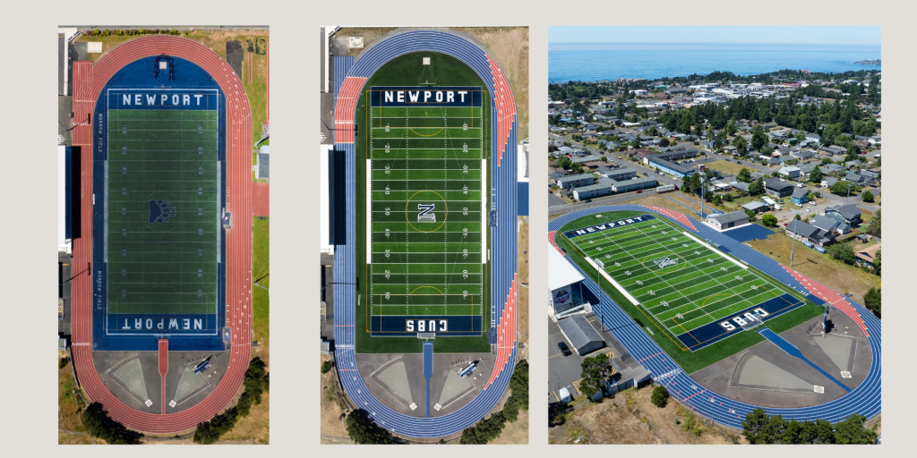 Before and After photo of NHS track